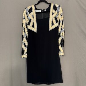 Bob Mackie Black Dress with Gold and Silver Accents